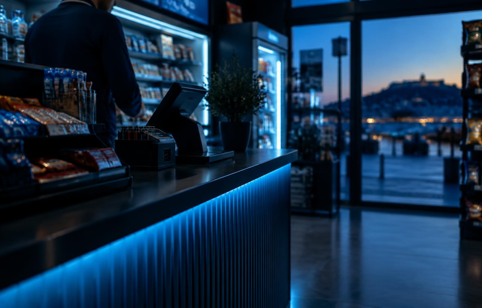 Illustrative service counter